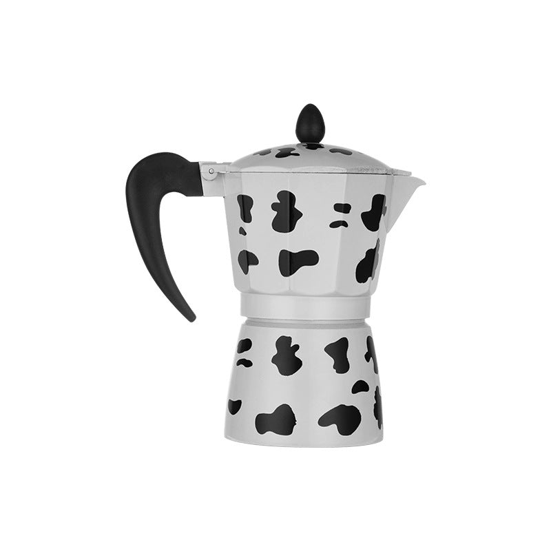 Cow Pattern Spray Painted Aluminum Moka Pot